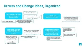 IHI Innovation Team: Postpartum Maternal Mortality Drivers and Change Ideas IHI Innovation Team: Postpartum Maternal Mortality Drivers and Change Ideas